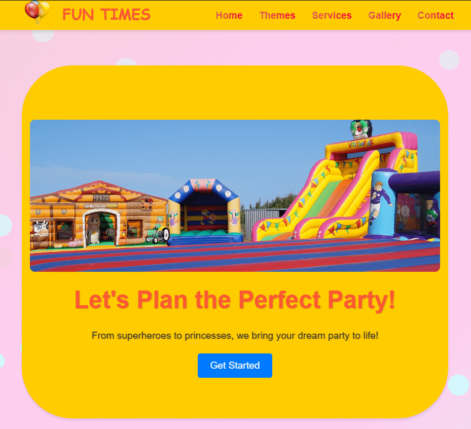 Children's Party Planning Website